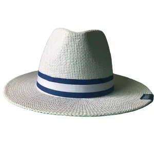 Elegante sombrero de paja natural unisex con Detalle de lazo Accesorio de playa femenino para adultos