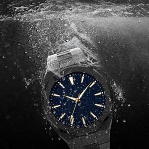 Reloj de Cuarzo de Lujo para Hombre de 42 mm, Resistente al Agua, con Bisel Esmerilado Brillante y Esfera Oscura con Diseño de Estrellas, Estilo Ejecutivo y Moderno, OEM Warstwatches - Product Image 6