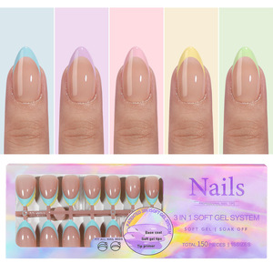 Venta al por Mayor de 150 Uñas Postizas Decorativas, Uñas Francesas Desmontables sin Costuras, Cortas, Cuadradas, Almendradas, a Presión - Product Image 6