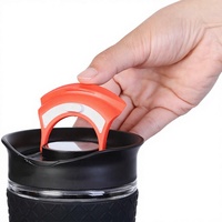 Mug à thé et café en verre borosilicate avec infuseur en acier inoxydable, design dégradé, 360 ml/12 oz, réutilisable, sans BPA, anti-fuite