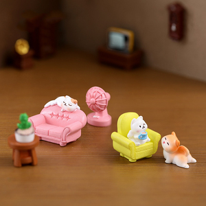 Mini figurines de chat en résine mignonnes, miniatures, ornements de bureau, petits animaux, chatons, décorations de paysage de la vie quotidienne, accessoires de bricolage - Product Image 3