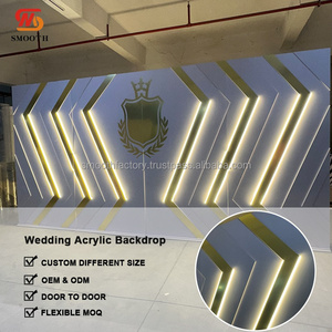 SMOOTH Large Luxury Wedding Hall Stage Backdrop Wall LED <b>Arch</b> Acrylic Backdrop <b>for</b> Wedding <b>Decor</b> - Product Image 3