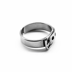 yunnique Fashionable Titanium Steel <b>Open</b> <b>Ring</b> Geometric Design Men Women Jewelry Gift - Product Image 2