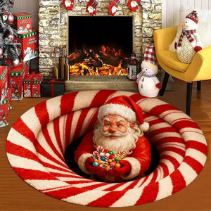 Tappeti Natalizi in Pile Cristallo Spesso all'Ingrosso, Decorazione Casa con Babbo Natale, Tappetini Antiscivolo per Comodino - Product Image 5