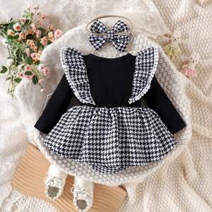 Ensemble deux pièces pour bébé, nouveau <span class=keywords><strong>printemps</strong></span>-automne, manches volantes, barre de soutien, sac, <span class=keywords><strong>manteau</strong></span> à pattes, bandeau pour cheveux - Product Image 3