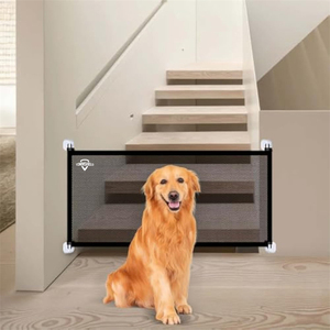 Barrière d'escalier en maille, barrières d'escalier pour chiens 180x72cm avec 4 crochets et 2 poteaux, barrière d'escalier de sécurité pliable portable - Product Image 6