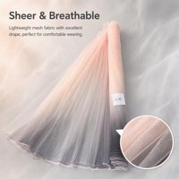 Tissu en tulle 100 % nylon respirant de 1 mm, couleur dégradée, léger, pour robes de soirée et robes à paillettes, tissu en dentelle