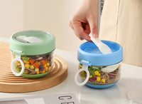 Mengyi WSD-ZC-01 Contenant alimentaire portable en plastique transparent de 600 ml, design classique, pour la conservation de la fraîcheur et la cuisson à la vapeur