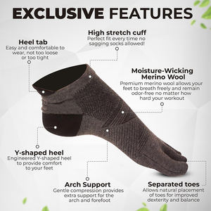 Merino Wool Five Toe <span class=keywords><strong>Socks</strong></span> para homens e mulheres - Product Image 5