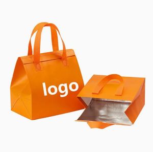 Sac isotherme jetable en film d'aluminium écologique, personnalisable, style classique et tendance, sac fourre-tout non-tissé pour plats à emporter - Product Image 1