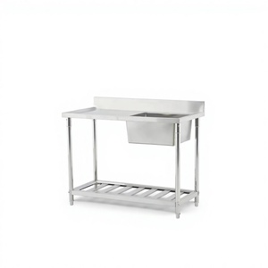 Fregadero individual independiente <span class=keywords><strong>de</strong></span> acero inoxidable con tablero izquierdo y estante inferior, OEM <span class=keywords><strong>de</strong></span> fábrica, fregadero <span class=keywords><strong>de</strong></span> preparación <span class=keywords><strong>de</strong></span> cocina <span class=keywords><strong>de</strong></span> alta resistencia - Product Image 1