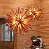 Luminaire suspendu en bois de noyer en forme de pissenlit nordique G9 pour la maison, lustre, lampe en bois pour salle à manger, design de lampe en bois