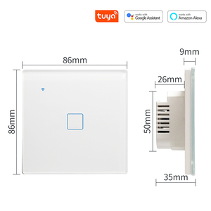 Interrupteur intelligent Tuya WiFi tactile mural, norme britannique et européenne, 1, 2, 3, 4 voies, 86*86mm, 220V, verre trempé, compatible Alexa, interrupteurs intelligents pour la maison - Product Image 5