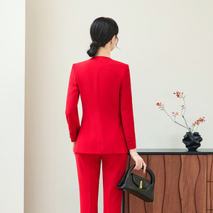 Women's Suit Set Solid Color Polyester Fiber Spring Work Formal Wear - Product Image 4