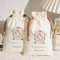 Sac à cordon en mousseline de coton recyclable pochette à poussière pour bijoux collier cadeau organisateur à cordon sac à poussière de rangement