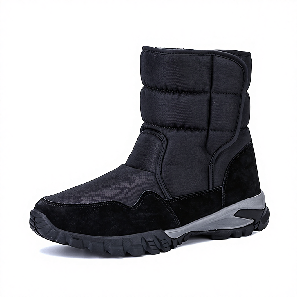 Cross-border Large Size 600D Nylon Upper Breathable Snow Boots Outdoor Winter Men's Wool-lined Thickened Non-Slip Rubber Outsole