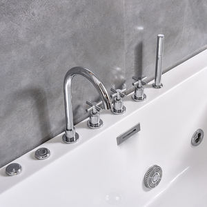 Double <span class=keywords><strong>Massage</strong></span> Surf Standalone Hotelhome <span class=keywords><strong>Couple</strong></span> Bain Salle de Bain Multifonctionnel Whirlpool <span class=keywords><strong>Spa</strong></span> Cascade Acrylique Baignoire de <span class=keywords><strong>Massage</strong></span> - Product Image 2