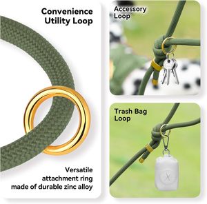 Nylon Rope Long <b>Dog</b> <b>Leash</b> with Swivel Lockable Hook Handle Climbing Rope Braided <b>Dog</b> <b>Leash</b> for Small Medium Large <b>Dogs</b> - Product Image 4