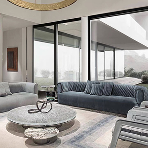 Tavolino rotondo di lusso su ordinazione dei controsoffitti di <span class=keywords><strong>vetro</strong></span> temperato ondulato dell'<span class=keywords><strong>acqua</strong></span> del tavolino da salotto della mobilia - Product Image 5