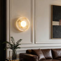Lampe murale décorative intérieure en cuivre avec base en marbre naturel moderne pour la décoration de la chambre et du salon