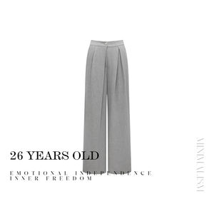 Conjunto de Pantalones Anchos de Cintura Alta, Minimalistas y Versátiles, a la Moda, para <span class=keywords><strong>Mujer</strong></span>, 26 Años, 3738-1 - Product Image 6