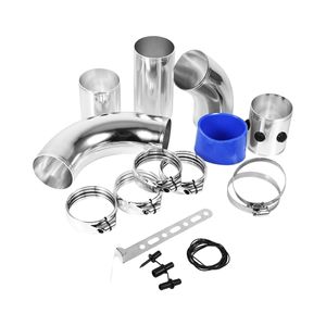 Tubo de aluminio de admisión de aire, sistemas de refrigeración de coche, <span class=keywords><strong>Kit</strong></span> <span class=keywords><strong>Turbo</strong></span>, conducto de admisión en frío, manguera de arranque de colector de esnórquel Universal de 76mm - Product Image 1