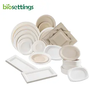 Wholesale natural disposable sugar cane sugarcane bagasse cake dinner plate biodegradable bagass paper plate