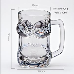 クリエイティブ300ml高ホウケイ酸ビールガラス人気裸女子カップ - Product Image 4