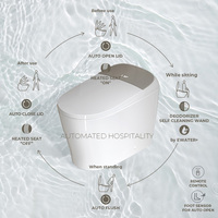 WC intelligent de luxe avec bidet intégré, couvercle à ouverture/fermeture automatique, siège allongé chauffant, eau chaude instantanée, séchoir et télécommande