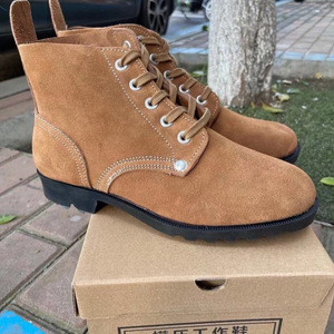 Botas de Tobillo de Gamuza Lan Yining, Tacón Bajo, Parte Superior de PU Artificial, Plantilla de EVA, Zapatos de Trabajo, Resistentes al Desgaste, Transpirables, para Obras de Construcción - Product Image 4