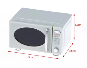 Casa de muñecas en <span class=keywords><strong>miniatura</strong></span> a escala 1/12, <span class=keywords><strong>horno</strong></span> <span class=keywords><strong>microondas</strong></span>, juego de cocina, plato para hornear, muñeco de pan, Mini comida, accesorios de juguete - Product Image 5