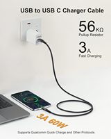 Cable de Carga Rápida USB a USB C de 10 Gbps y 60 W, Cable de Datos Trenzado de Nailon para Android, iPhone, Samsung Galaxy, Pixel, Tablets, de 0.3 m a 3 m