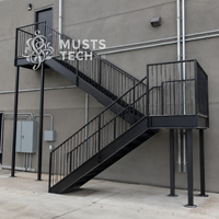 Escalier extérieur en acier sur mesure pour balcon résidentiel, fabrication directe en usine