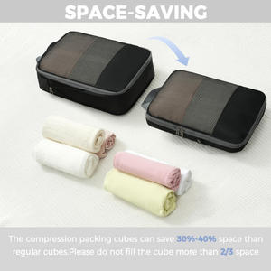 Ensemble de cubes de compression pour le voyage, organisateurs extensibles en polyester pour un emballage de bagages efficace - Product Image 4