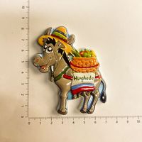 Réfrigérateur magnétique personnalisé 3D Helga égyptienne mignon petit âne autocollant de réfrigérateur en résine pays ville Souvenir réfrigérateur aimant pour cadeau