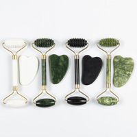 Rouleau de jade de marque YUEXIU, bâton de beauté, planche Gua Sha, masseur facial pour le contour des yeux avec effet lifting, emballage cadeau personnalisé avec logo