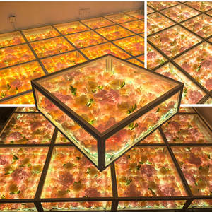 Piste de danse LED pour événements de mariage avec fleurs artificielles, éclairage de scène, miroir infini, piste de danse LED filaire - Product Image 1