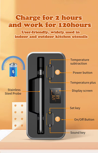 Thermomètre numérique sans fil pour grillades, lecture instantanée, <span class=keywords><strong>Thermopro</strong></span> Wifi, cuisine, acier inoxydable, étanche, cuisson des aliments, barbecue intelligent, thermomètre à viande - Product Image 6
