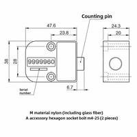 Compteur de cycles mécanique haute précision à 7 chiffres CVPL-200 résistant à la chaleur pour presse de moulage par injection plastique