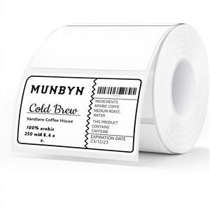 Étiquettes thermiques directes rectangulaires blanches à trois couches <span class=keywords><strong>MUNBYN</strong></span> 4 x 2 pouces, autocollants pour imprimante thermique, adhésif puissant, papier perforé - Product Image 1