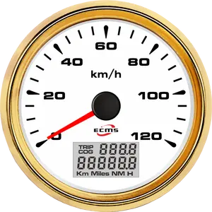 Trắng 85 Mét 120 Km/h Auto Xe Máy Speedometer