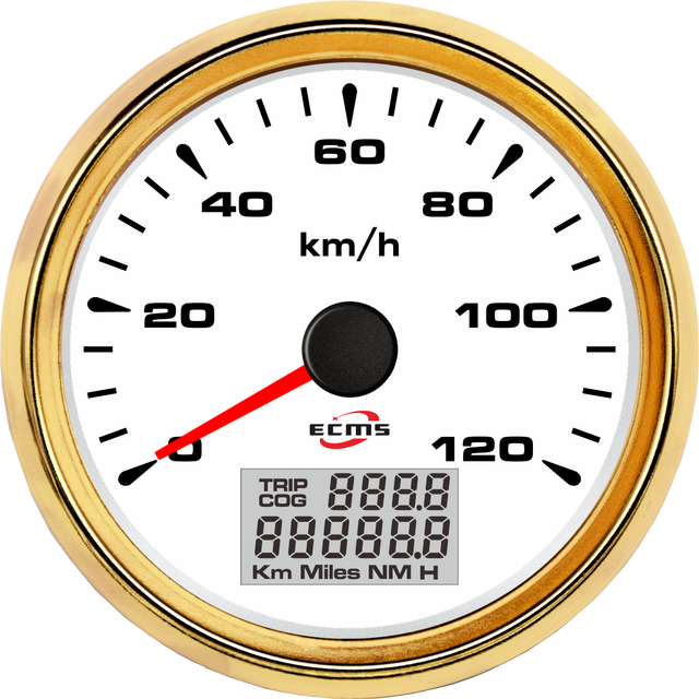 White 85mm 120Km/h Auto Motorcycle Speedometer
