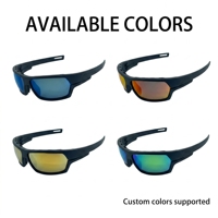 Lunettes de soleil polarisées à monture rectangulaire intégrale en TR90, protection UV400, anti-reflets, avec sangle réglable pour la pêche, la course à pied et les sports ; unisexe
