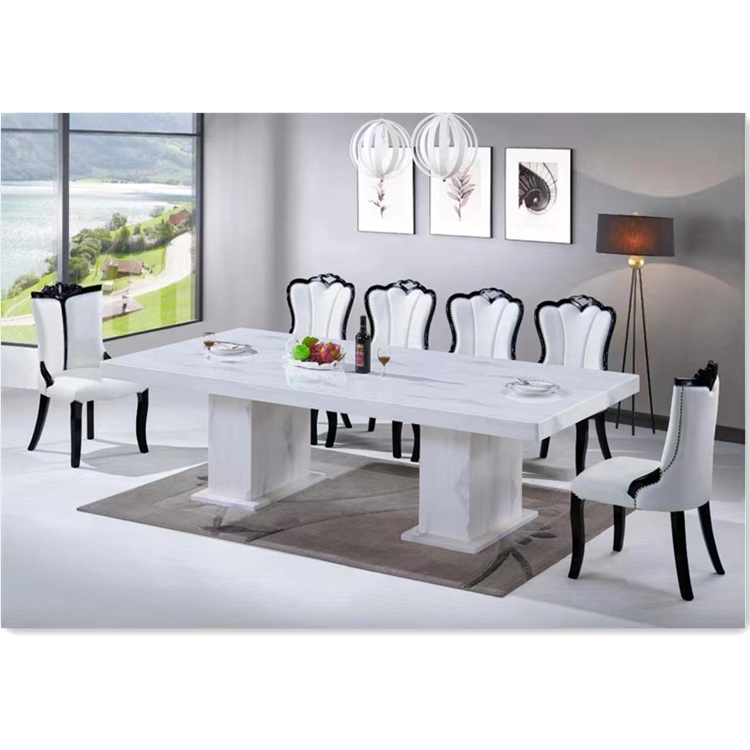 Роскошный современный дизайн, обеденный стол с мраморным верхом, обеденный стол