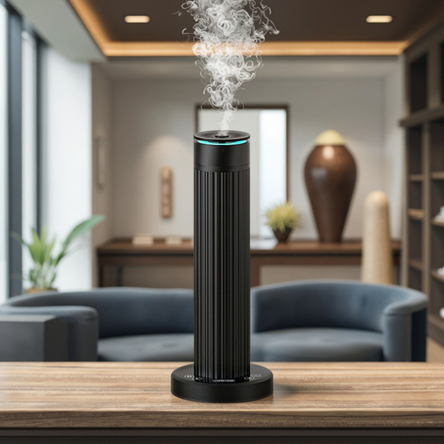 Silent Large 360 Degree Electric Essential Oil Aroma Diffuser Waterless Tower Home Hotel Portable Fragrance Scent Metal