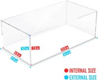 Boîte de présentation portable en acrylique transparent de grande taille, anti-poussière, pour modèles de voitures, boîte de présentation de comptoir pour objets de collection de voitures
