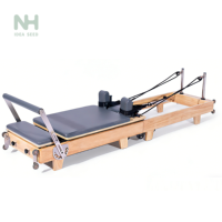Lit de Pilates en bois de chêne pliable - Reformer à résistance réglable pour l'entraînement du tronc et le remodelage corporel
