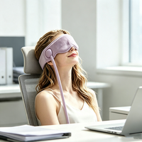 Masseur oculaire chauffant rechargeable avec télécommande filaire, masque de massage à pression d'air pour les tempes, soulagement des migraines et de la fatigue oculaire