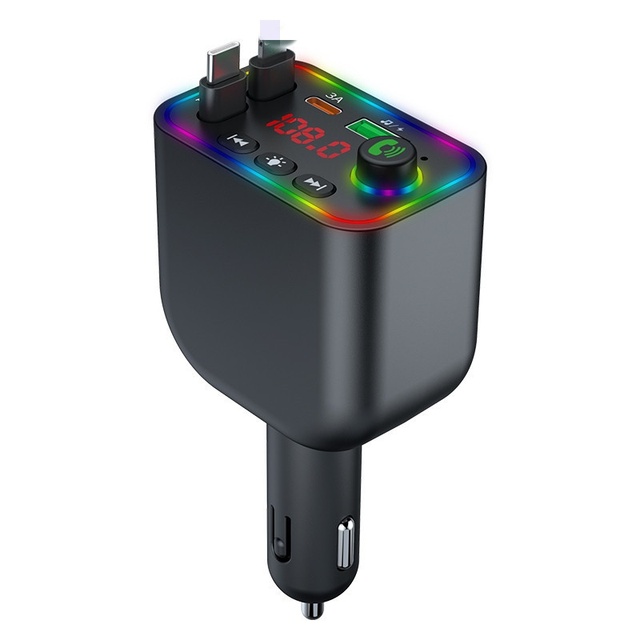 Dual USB 3.1a Smart Car Charger FM Radio Transmitter Hands-Free Mobile Phone Holder 5.0MP3 Player Card Reader 12-24v Range 5.0