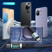 Câble de charge rapide pour écran LED 100W USB Type C vers USB C 0.5/1.5/2m pour Huawei IPad Samsung